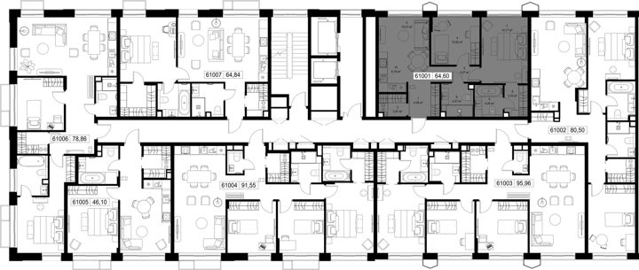 2-комнатная квартира, 64,6 м² — фото 2