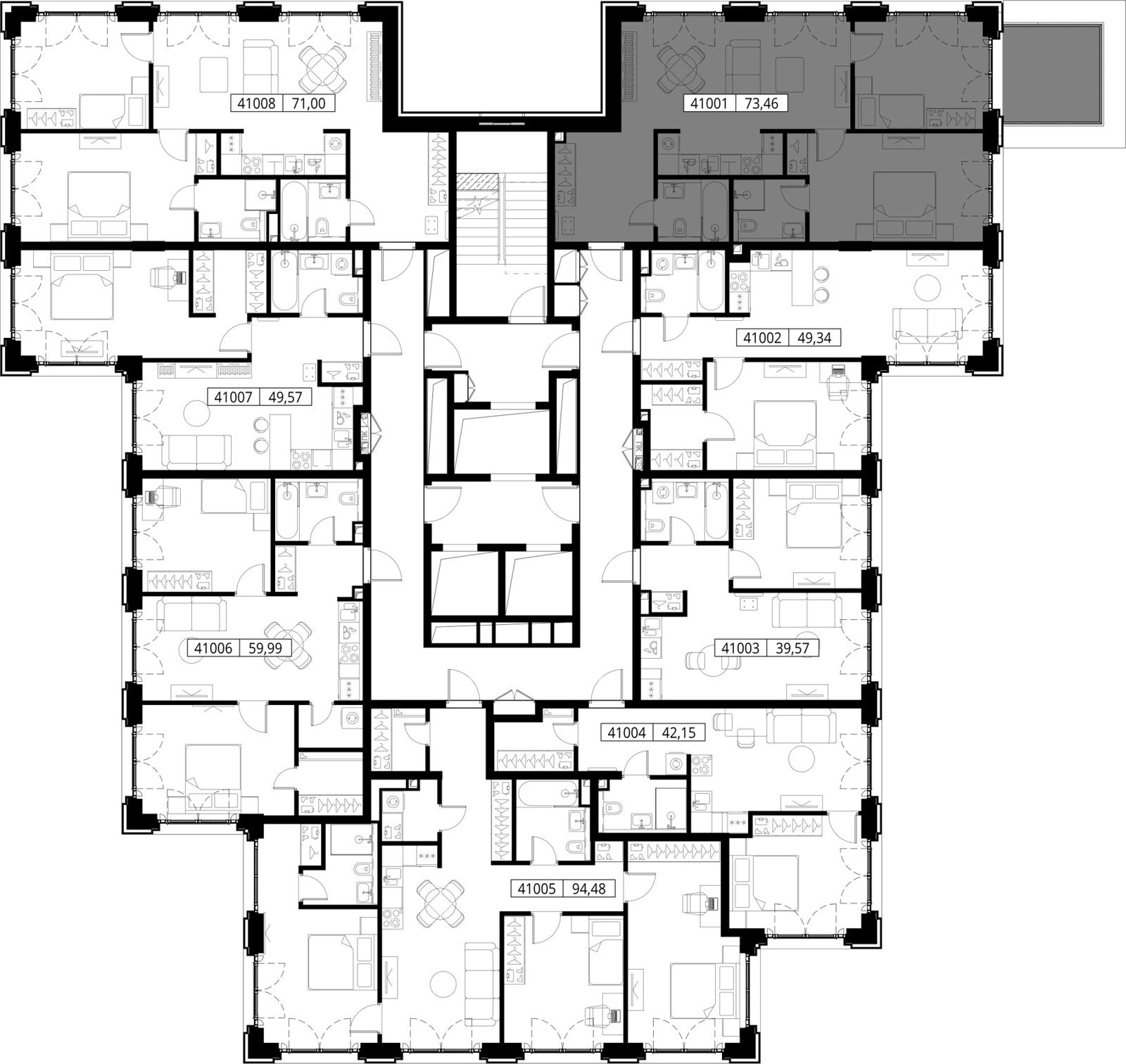 2-комнатная квартира, 73,5 м² — фото 2