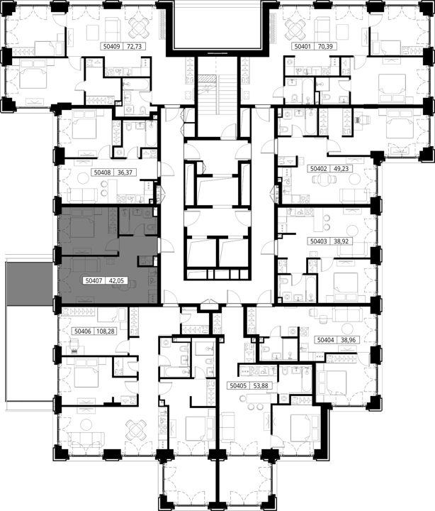 1-комнатная квартира, 42 м² — фото 2