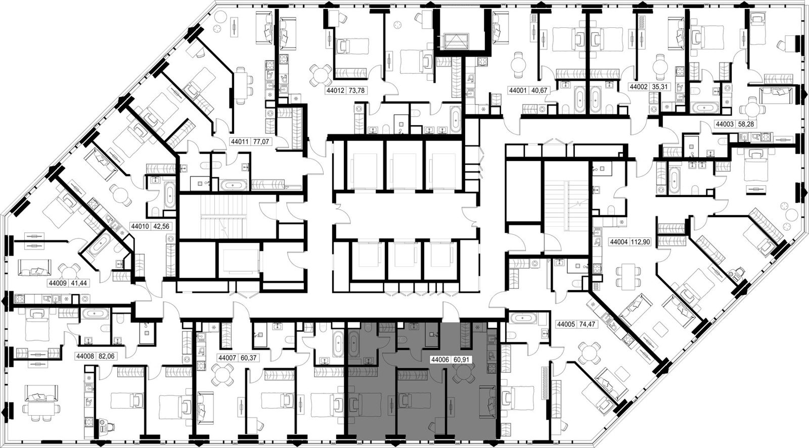 2-комнатная квартира, 60,9 м² — фото 2