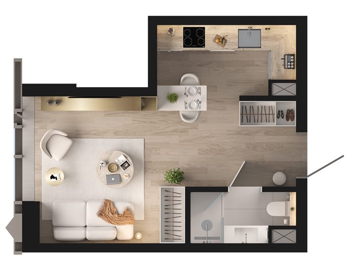 Квартира-студия, 27 м² — фото 2