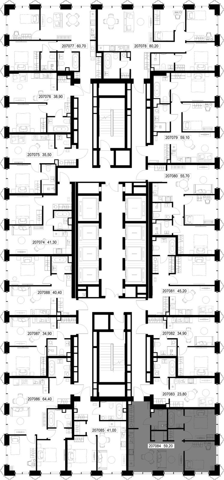 2-комнатная квартира, 59,2 м² — фото 2