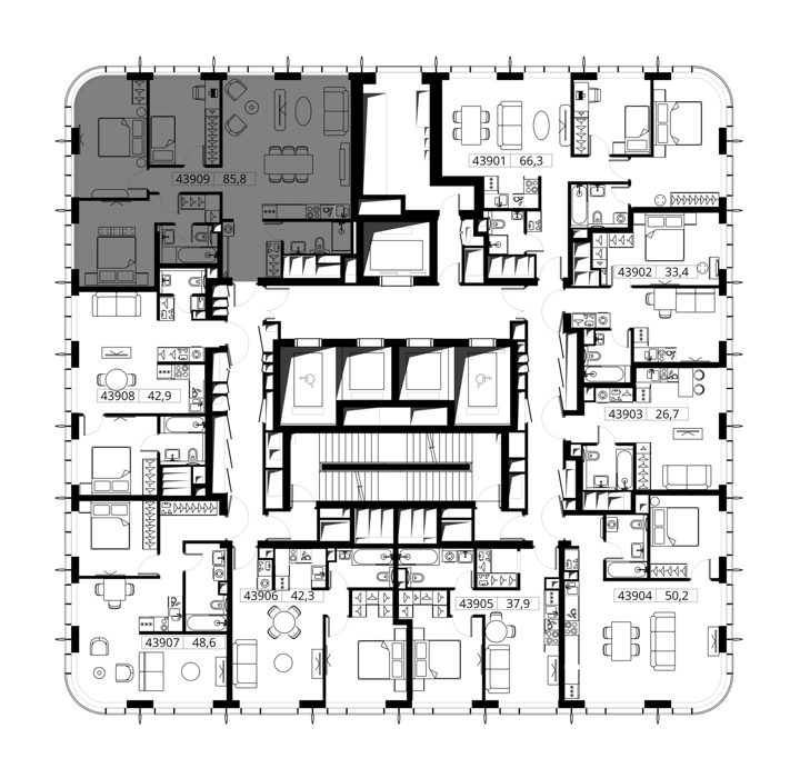 3-комнатная квартира, 85,8 м² — фото 2