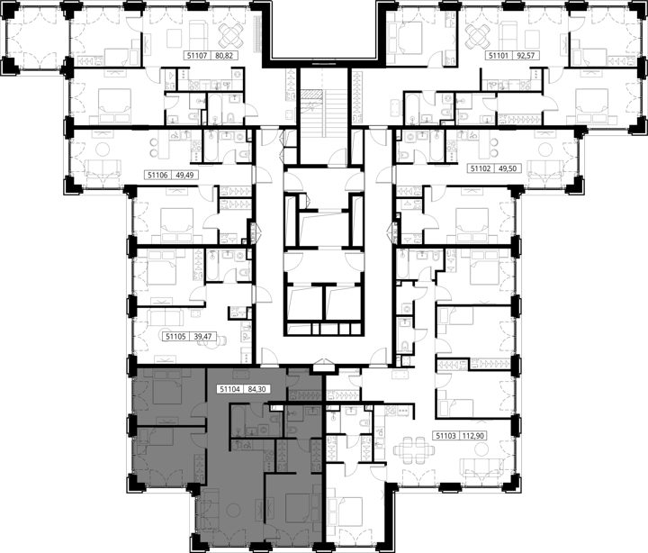 3-комнатная квартира, 84,3 м² — фото 2