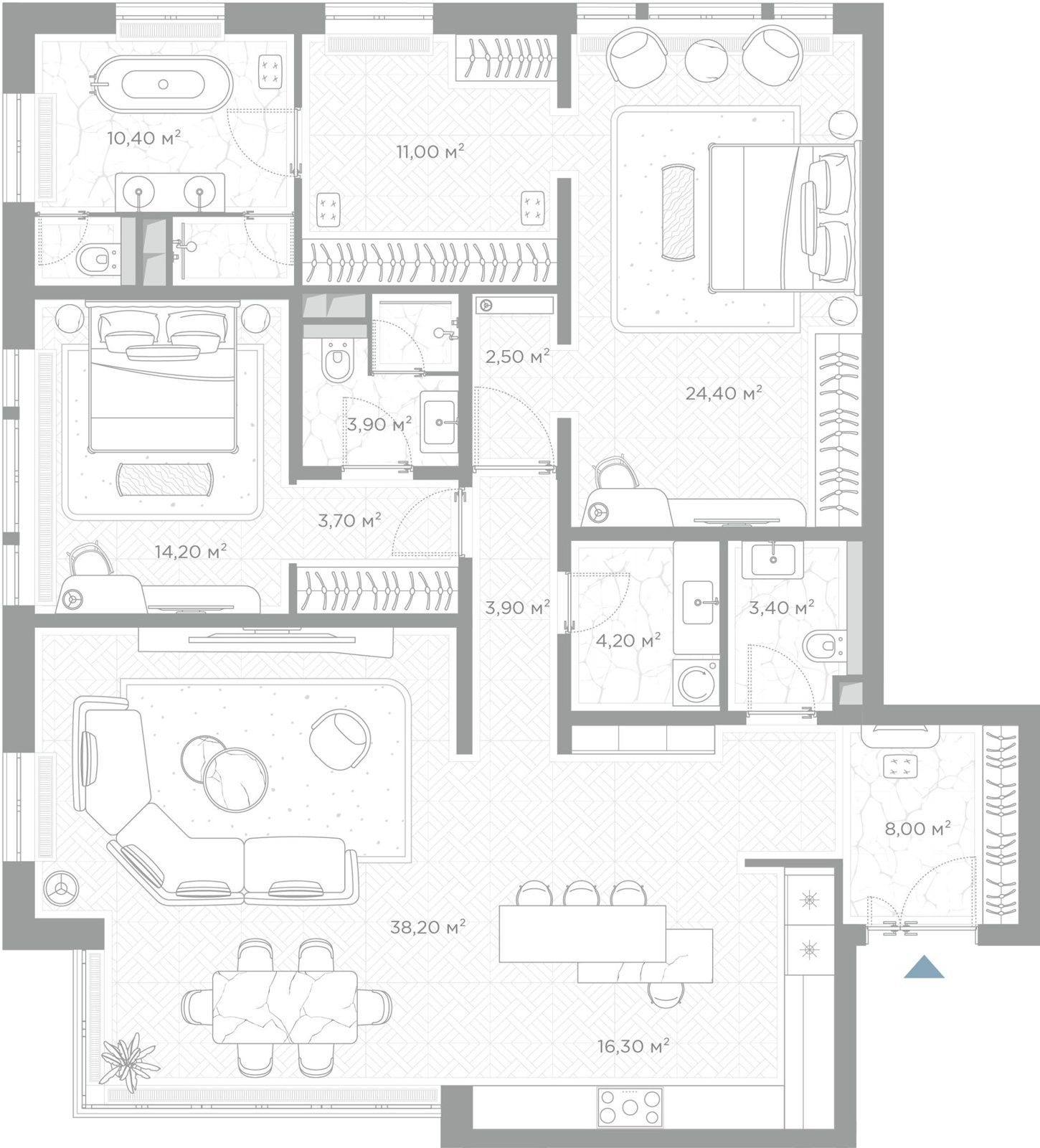 2-комнатная квартира, 144,1 м²
