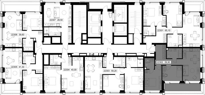 2-комнатная квартира, 59,9 м² — фото 2