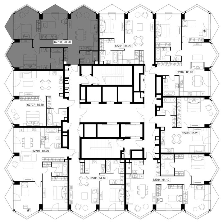 3-комнатная квартира, 90,9 м² — фото 2