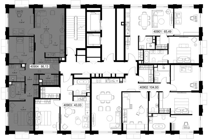 3-комнатная квартира, 86,1 м² — фото 2