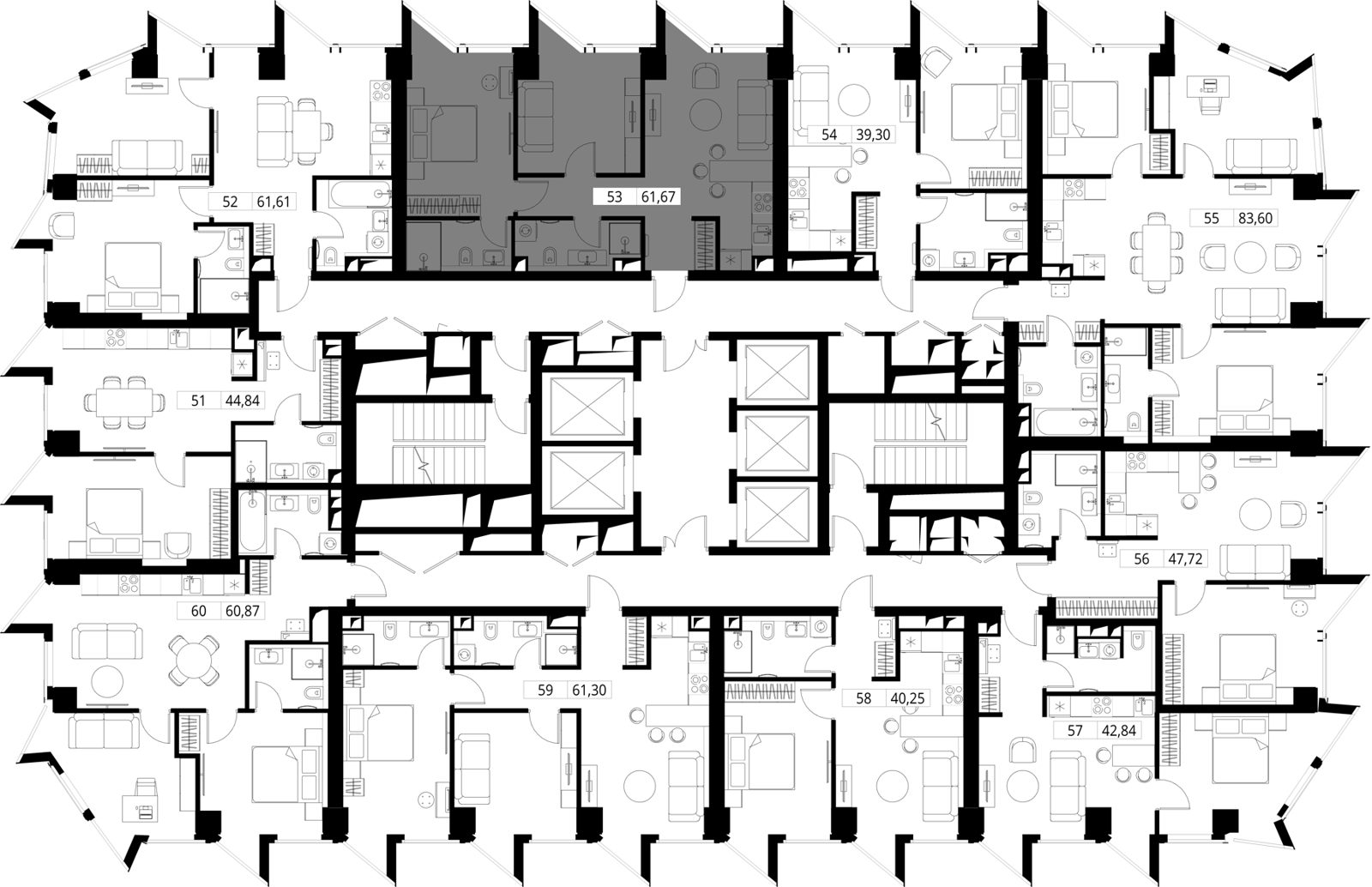 2-комнатная квартира, 61,4 м² — фото 2