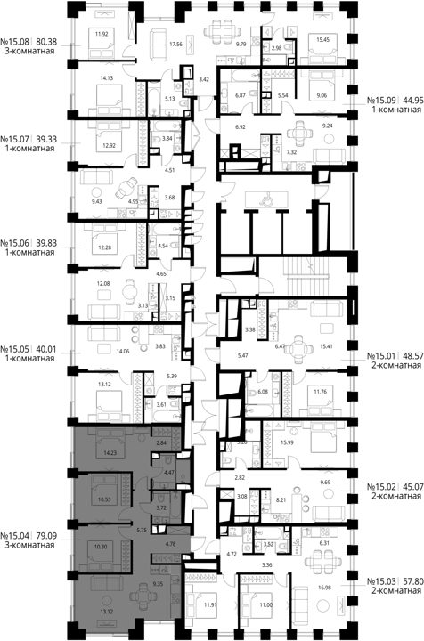 3-комнатная квартира, 79,1 м² — фото 2