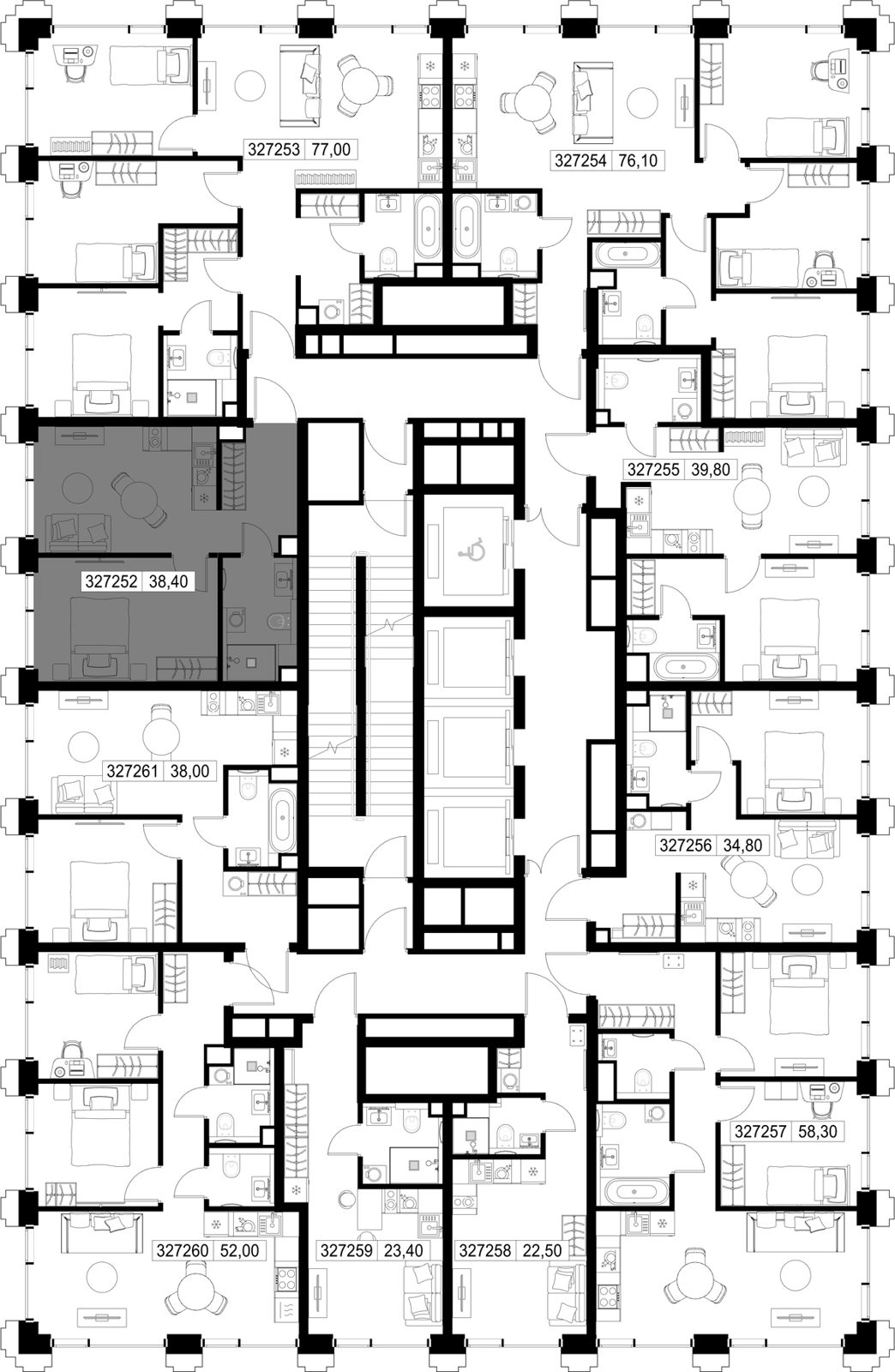 1-комнатная квартира, 38,4 м² — фото 2
