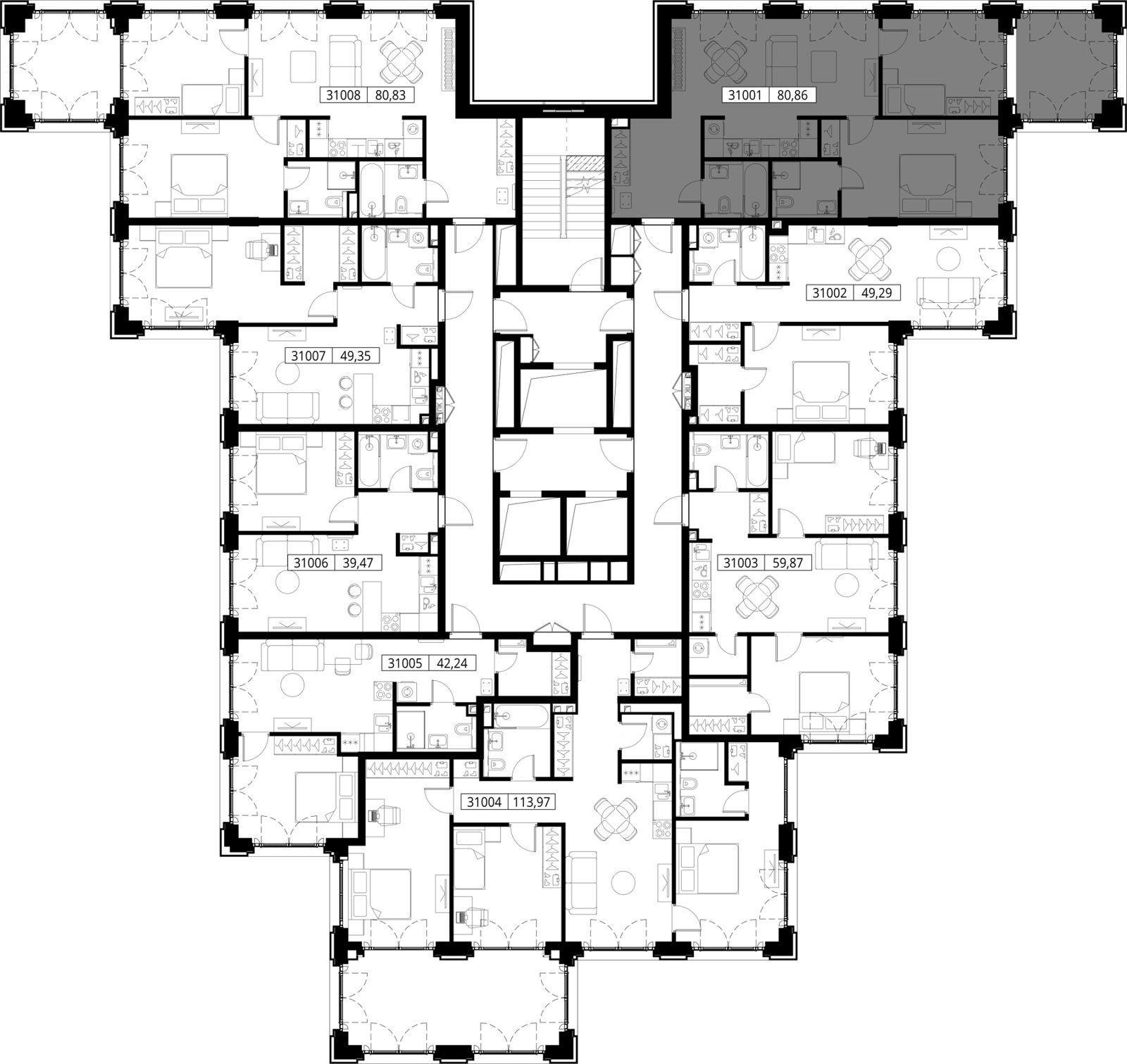 2-комнатная квартира, 80,9 м² — фото 2