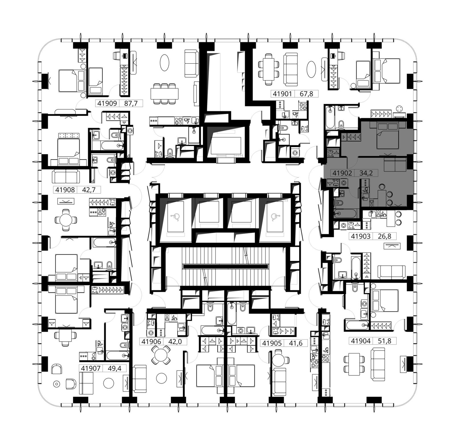 1-комнатная квартира, 34,2 м² — фото 2