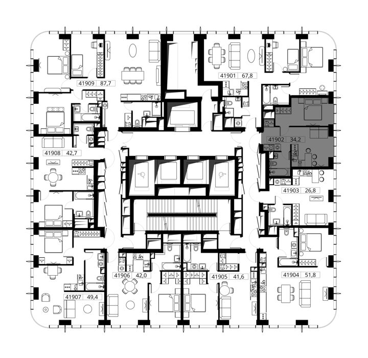 1-комнатная квартира, 34,2 м² — фото 2