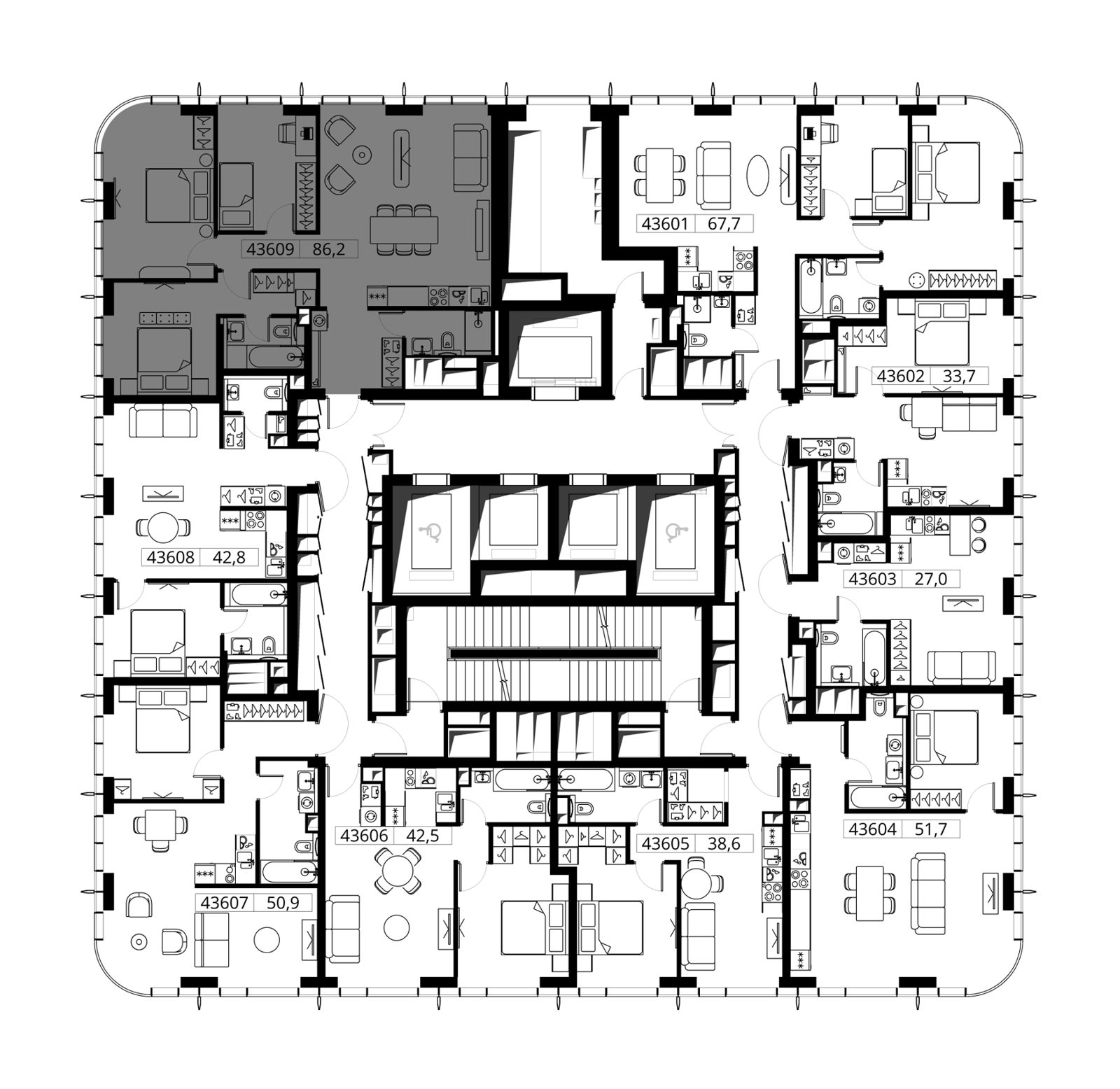 3-комнатная квартира, 86,2 м² — фото 2