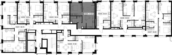 1-комнатная квартира, 41,6 м² — фото 2