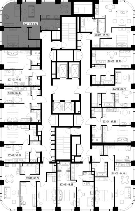 2-комнатная квартира, 63,4 м² — фото 2