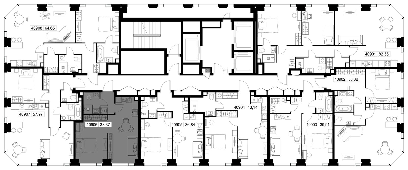 1-комнатная квартира, 38,4 м² — фото 3