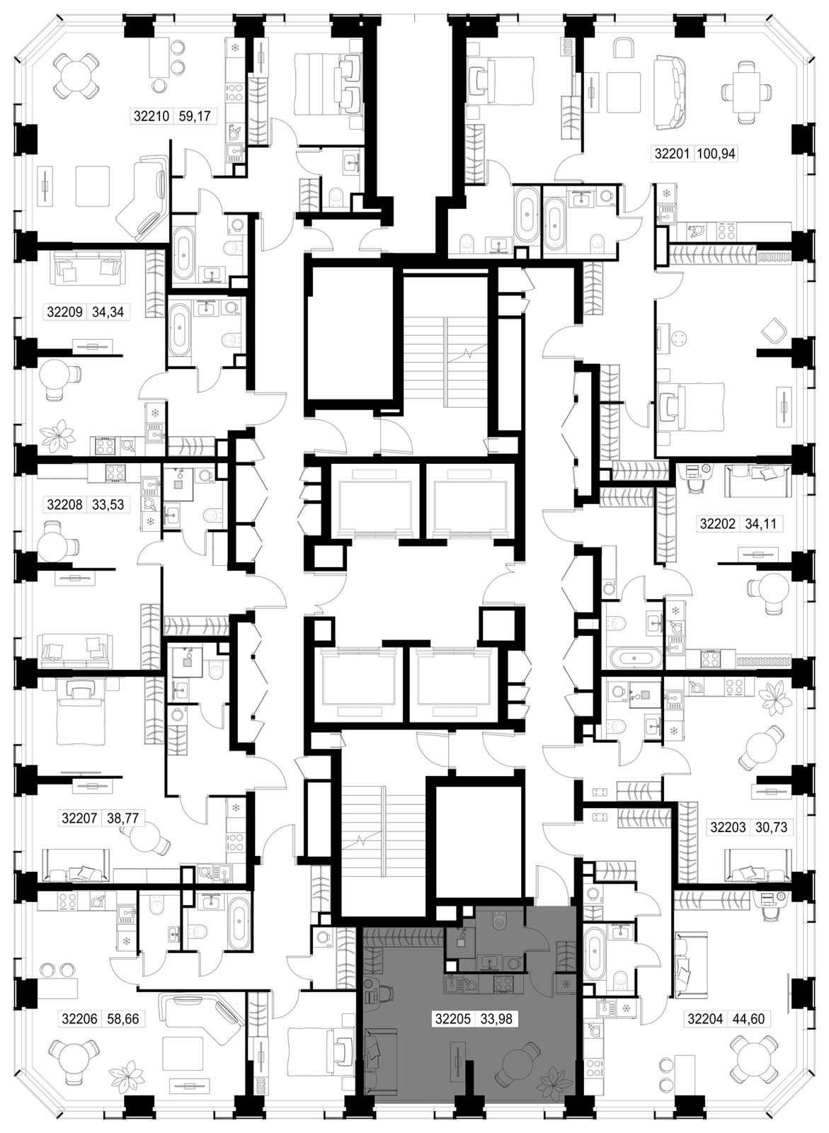 1-комнатная квартира, 34 м² — фото 2
