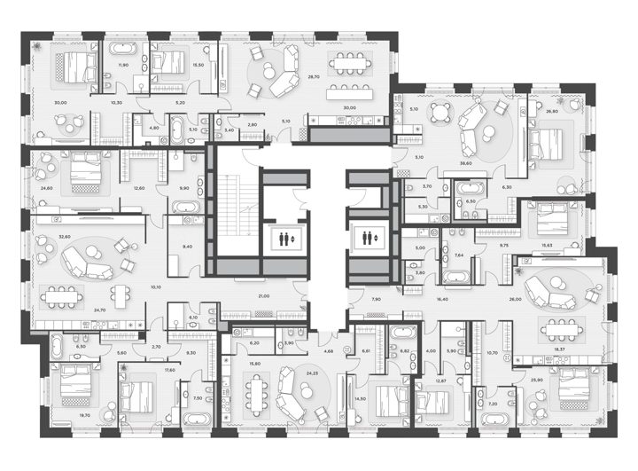 1-комнатная квартира, 97,4 м² — фото 2
