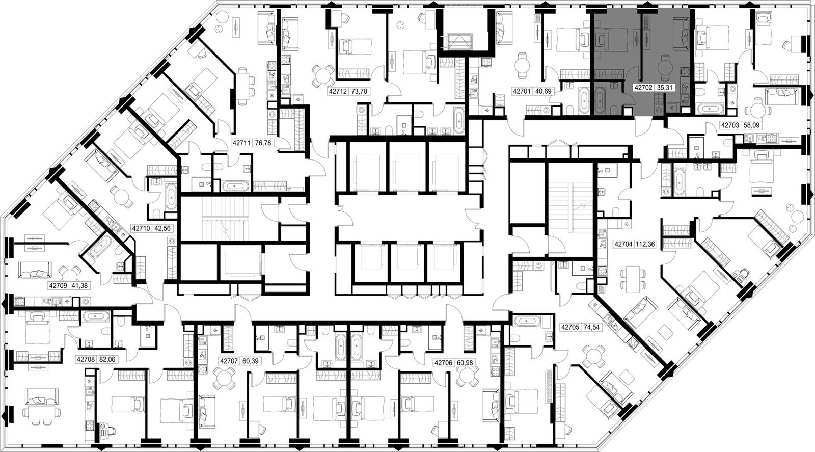1-комнатная квартира, 35,3 м² — фото 2