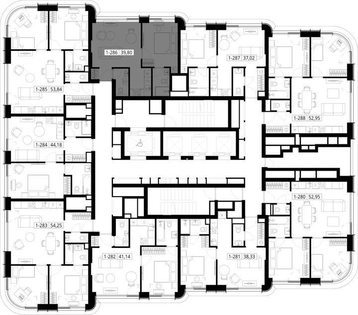 1-комнатная квартира, 39,5 м² — фото 2