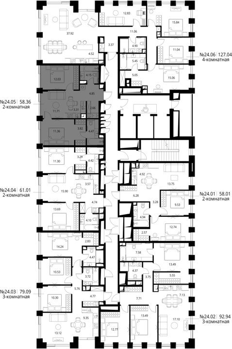 2-комнатная квартира, 58,4 м² — фото 2