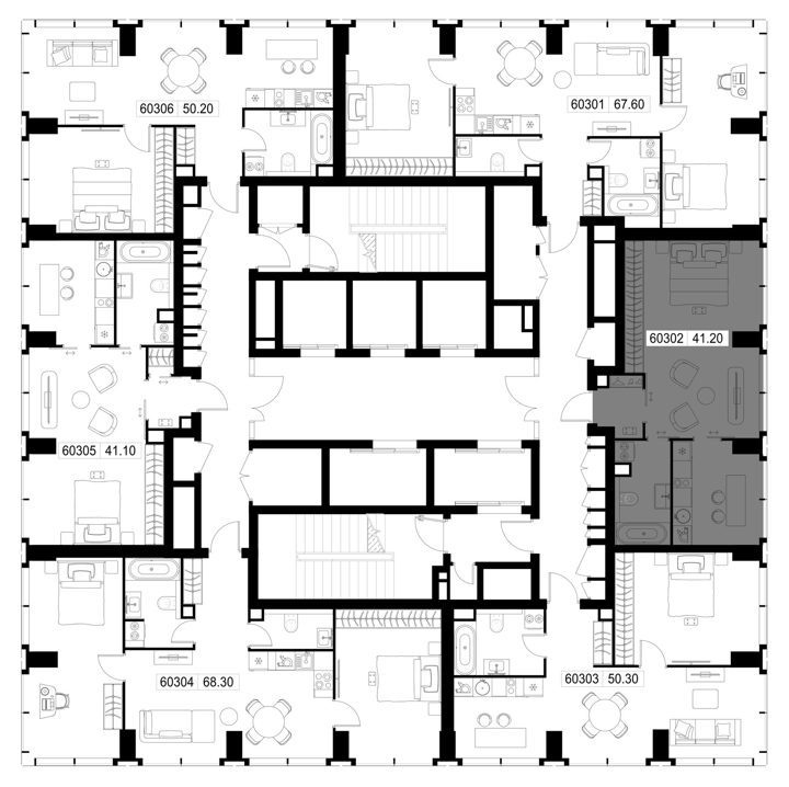 1-комнатная квартира, 41,2 м² — фото 2
