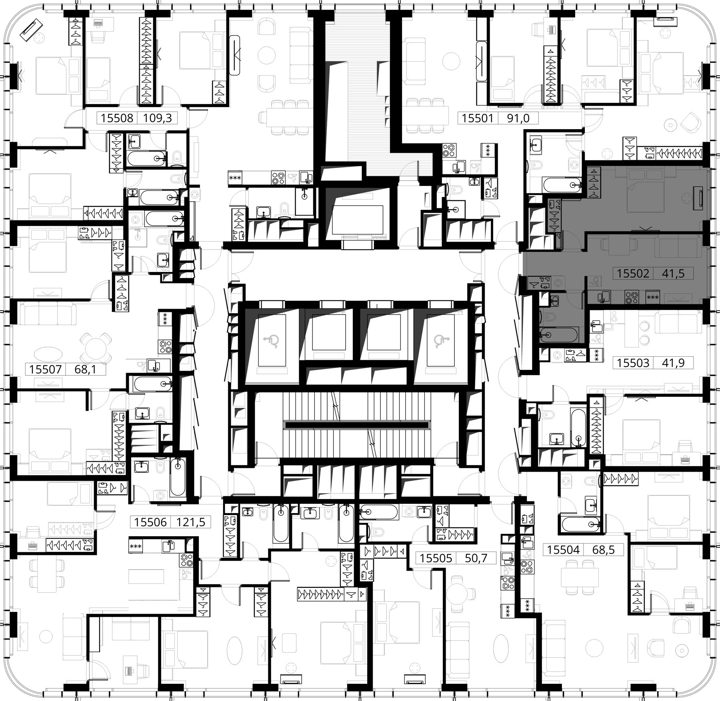 1-комнатная квартира, 41,5 м² — фото 2