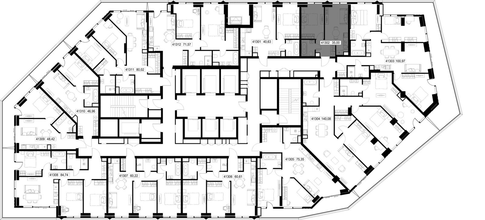 1-комнатная квартира, 35 м² — фото 2