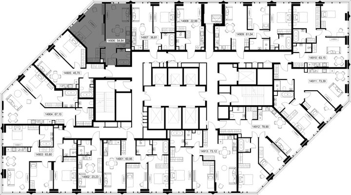 1-комнатная квартира, 54,8 м² — фото 3