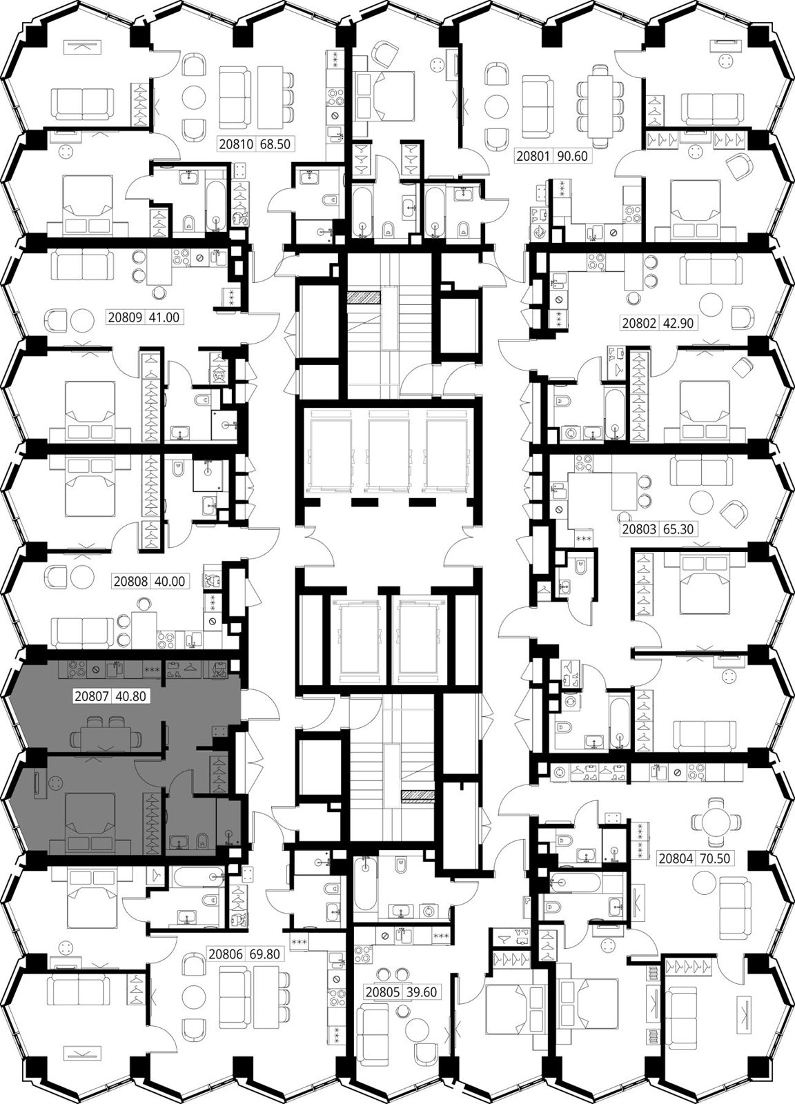 1-комнатная квартира, 40,8 м² — фото 2