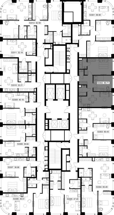 2-комнатная квартира, 60,7 м² — фото 2