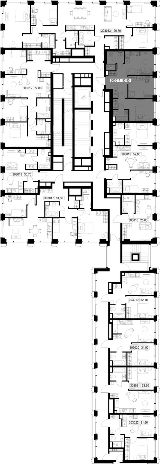 2-комнатная квартира, 53,5 м² — фото 2