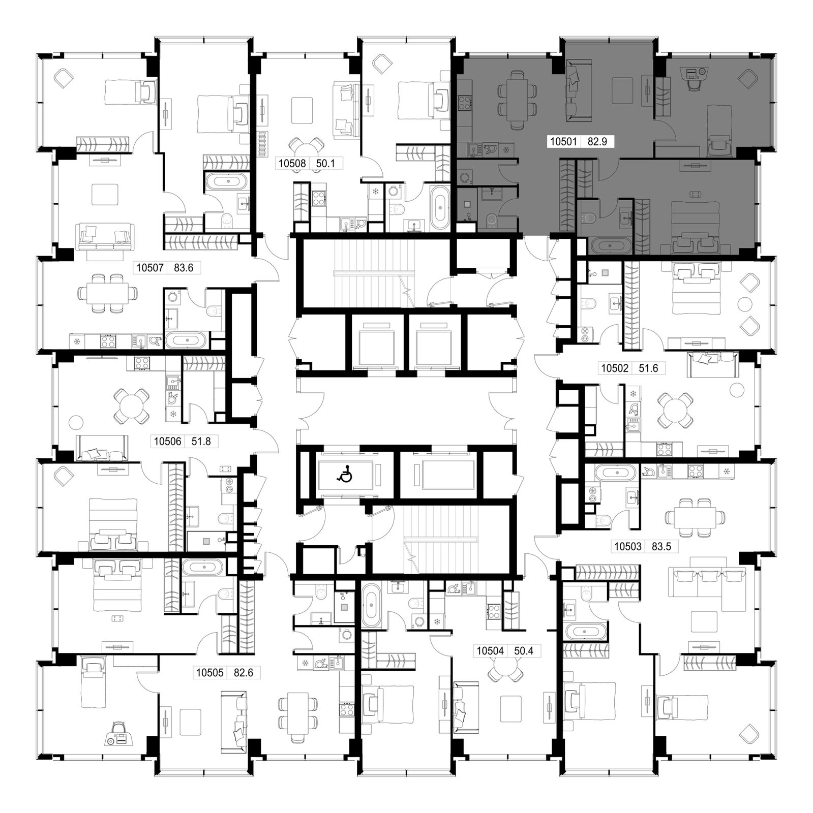 2-комнатная квартира, 82,9 м² — фото 2