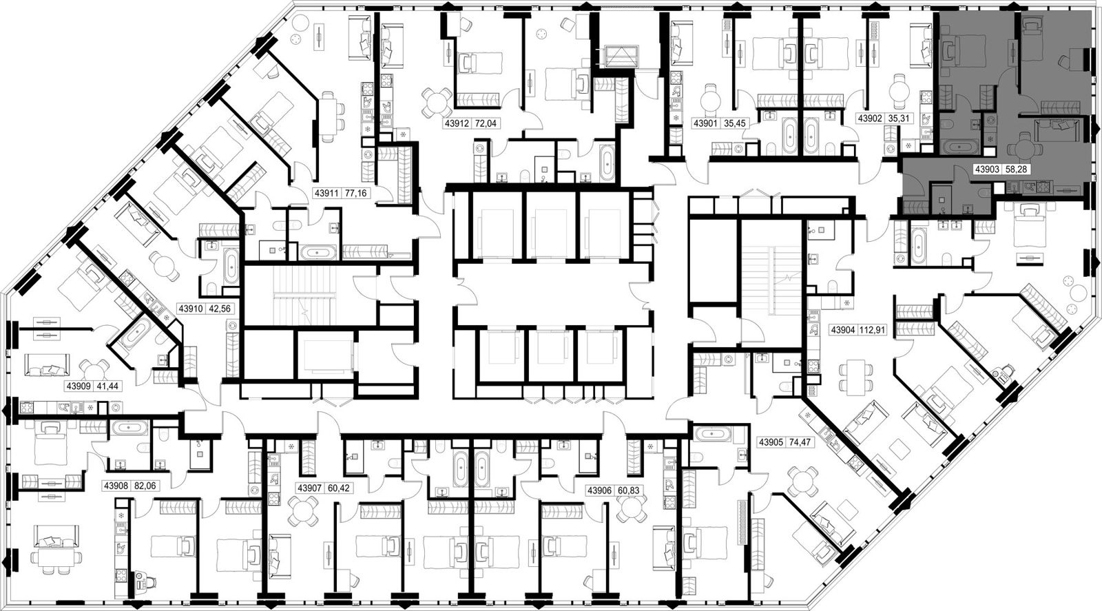 2-комнатная квартира, 58,3 м² — фото 2