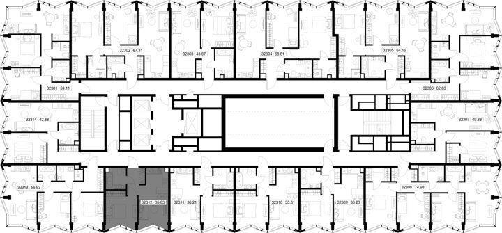 1-комнатная квартира, 35,8 м² — фото 2