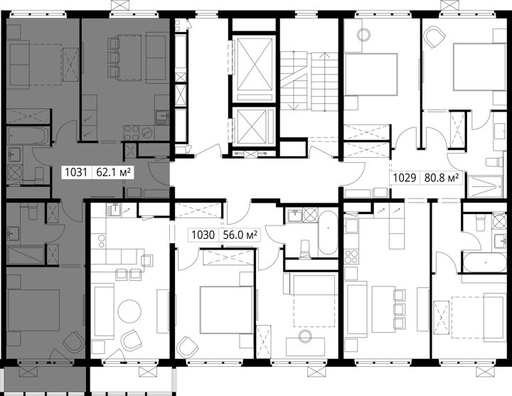 2-комнатная квартира, 62,1 м² — фото 2