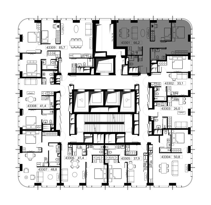 2-комнатная квартира, 66,2 м² — фото 2