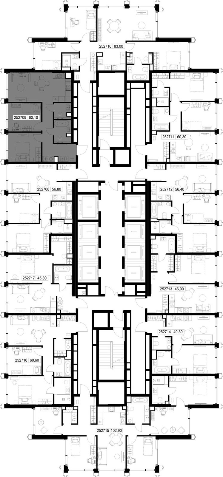 2-комнатная квартира, 60,1 м² — фото 2