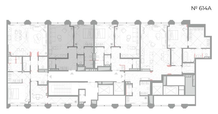 1-комнатная квартира, 61,7 м² — фото 2