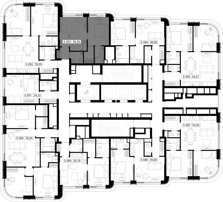 1-комнатная квартира, 38,4 м² — фото 2