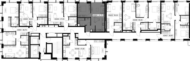 1-комнатная квартира, 41,7 м² — фото 2