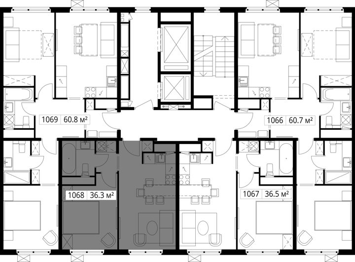 1-комнатная квартира, 36,3 м² — фото 2
