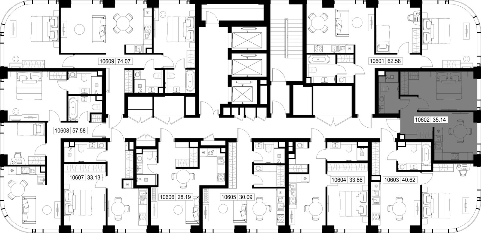 1-комнатная квартира, 35,1 м² — фото 2