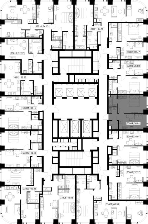 1-комнатная квартира, 38 м² — фото 2