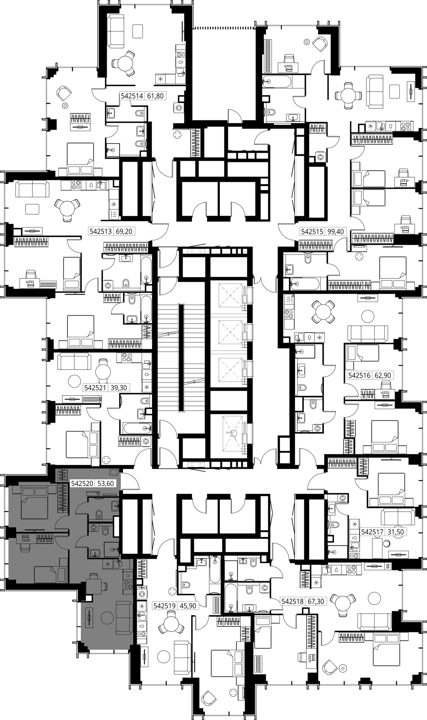 2-комнатная квартира, 53,6 м² — фото 2