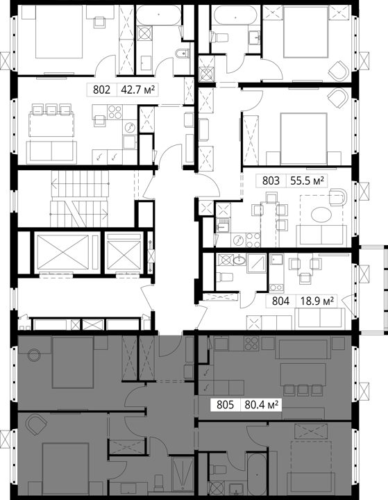 3-комнатная квартира, 80,4 м² — фото 2