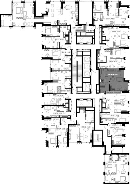 1-комнатная квартира, 49,5 м² — фото 2