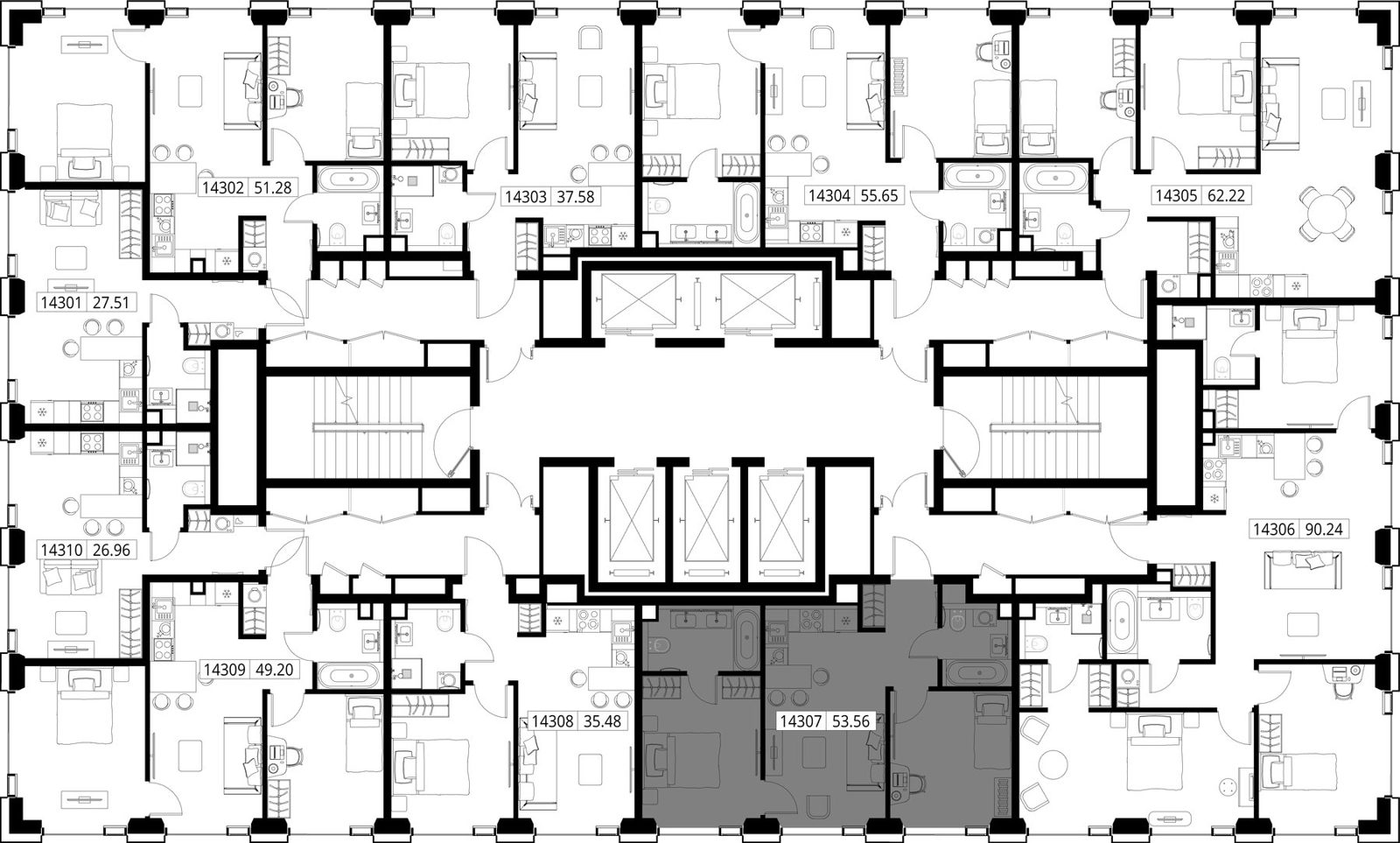 2-комнатная квартира, 53,6 м² — фото 2
